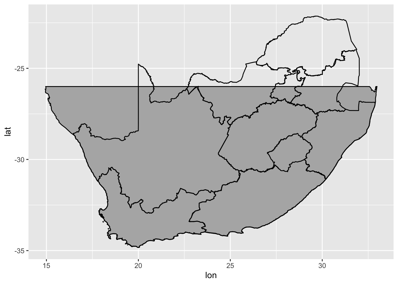 The map of South Africa. Now with province borders!